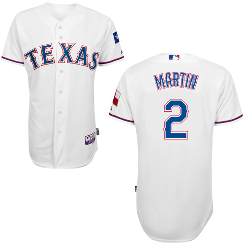 Leonys Martin #2 MLB Jersey-Texas Rangers Men's Authentic Home White Cool Base Baseball Jersey
